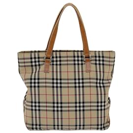 BURBERRY-Nova-Plaid-Canvas-Leather-2Way-Mini-Boston-Bag-BeigeBrown