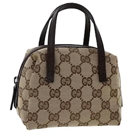 Gucci-Bolsa de Lona GUCCI GG Bege 124541 Auth am4809-Bege