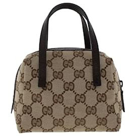 Gucci-Bolsa de Lona GUCCI GG Bege 124541 Auth am4809-Bege