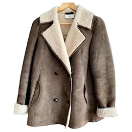 casaco de shearling bash Caqui