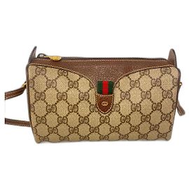Gucci Ophidia GG Leather Handbag Beige Beige