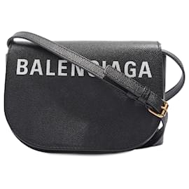 Balenciaga-Balenciaga Ville Day Crossbody Bag Black Leather-Black