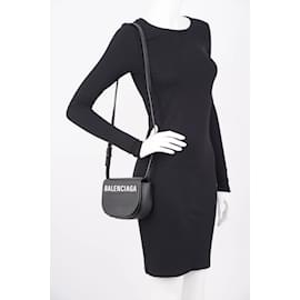 Balenciaga-Balenciaga Ville Day Crossbody Bag Black Leather-Black