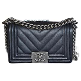 Chanel-Chanel Boy mini bag-Black,Silver hardware