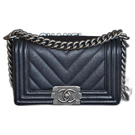 Sac Chanel Boy mini Noir Bijouterie argentée