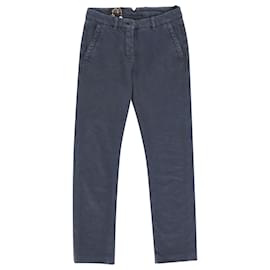Loro Piana-Loro Piana Hidalgo Ankle Jeans em jeans de algodão marinho-Azul,Azul marinho