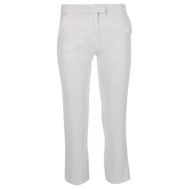 Fendi-Fendi Slim Fit Trousers in Off White Viscose-White,Cream