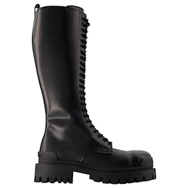 Balenciaga-Strike L20 Boots - Balenciaga - Leather - Black-Black