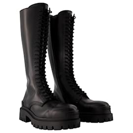 Balenciaga-Strike L20 Boots - Balenciaga - Leather - Black-Black