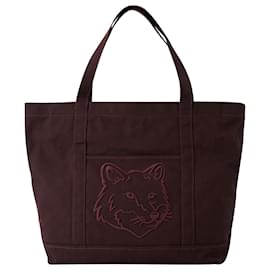 Autre Marque-Tote Bag Classique Fox Head - Maison Kitsune - Canvas - Pecan Brown-Brown