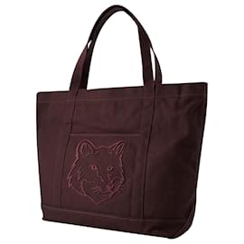 Autre Marque-Tote Bag Classique Tête de Renard - Maison Kitsune - Toile - Marron Pécan-Marron