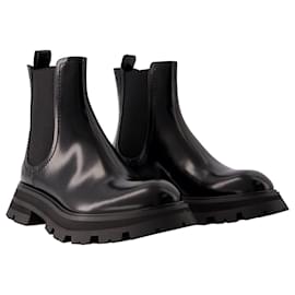 Alexander Mcqueen-Botines Chelsea - Alexander McQueen - Cuero - Negro-Negro