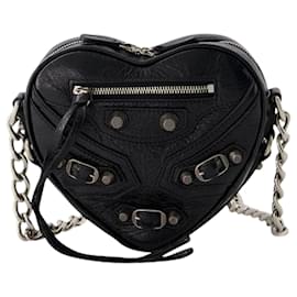 Balenciaga-Cag Heart Mini Bag - Balenciaga - Leather - Black-Black