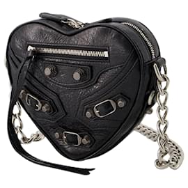 Balenciaga-Cag Heart Mini Bag - Balenciaga - Leather - Black-Black