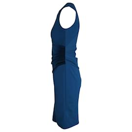 Diane Von Furstenberg-Diane Von Furstenberg Sleeveless Side Drape Dress in Blue Viscose-Blue