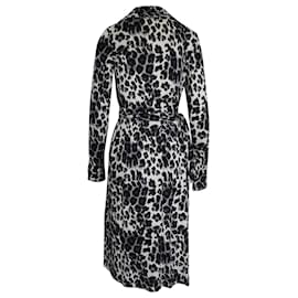 Diane Von Furstenberg-Diane Von Furstenberg Midi Wrap Dress in Leopard Print Silk-Other,Python print