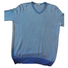 Pull Colombo Bleu Clair en Coton et Soie Bleu clair