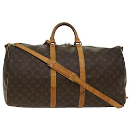 Louis Vuitton-Louis Vuitton Monogram Keepall Bandouliere 55 Bolsa Boston M41414 LV Auth 48844-Monograma