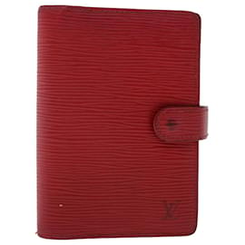 Louis Vuitton-LOUIS VUITTON Epi Agenda PM Tagesplaner Cover Rot R.20057 LV Auth 48870-Rot