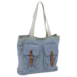 Prada-Bolsa Tote PRADA Nylon Azul Claro Auth 49298-Azul claro