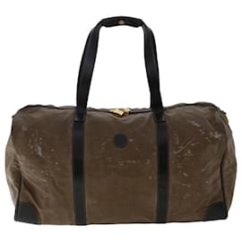 Fendi-FENDI Handtasche Boston Bag Leder 2Set Braun Weiß Auth bs6797-Braun,Weiß