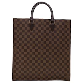 Louis Vuitton-LOUIS VUITTON Damier Ebene Sac Plat Handtasche N51140 LV Auth am4744-Andere