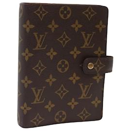Louis Vuitton-LOUIS VUITTON Monogram Agenda MM Day Planner Cover R20105 LV Auth 49123-Monogram
