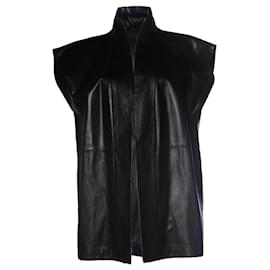 Autre Marque-Suite22, Black leather gilet-Black