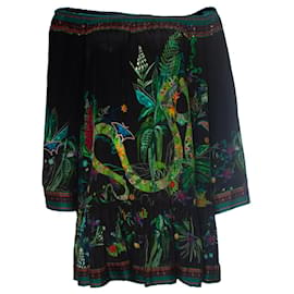 Autre Marque-Camilla, dress with jungle print-Black