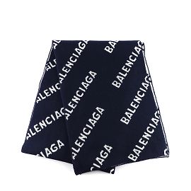 BALENCIAGA Sciarpe T.  WOOL Blu navy