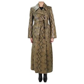 Dorothée Schumacher Green snakeskin maxi coat - size UK 8 Green
