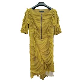 green emerald velvet dress BURBERRY PRORSUM Pre-Fall 2012 Size 8 Green Silk Ruched Evening Dress Gown   Sui Generis Designer Consignment