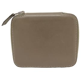 Hermès-HERMES MINI AGENDA HOLDER IN TAUPE LEATHER + SILVER PEN 925 LEATHER DIARY COVER-Taupe