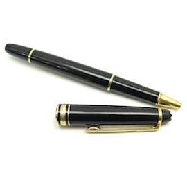 Montblanc-MONTBLANC ROLLERBALL MEISTERSTUCK CLASSIC GOLD MB PEN132457 BLACK RESIN-Black