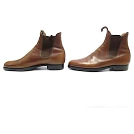 JM Weston-JM WESTON SHOES LE CAMBRE CHELSEA BOOTS 445 10.5C 44.5 LEATHER SHOES-Brown