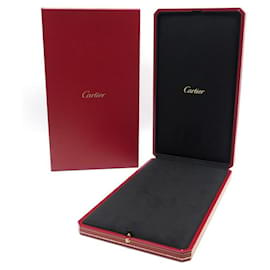 Cartier-NEUF ECRIN BOITE CARTIER POUR BIJOU COLLIER CUIR ROUGE + BOITE NEW RED JEWEL BOX-Rouge