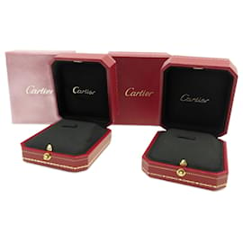 Cartier-NUOVO LOTTO CARTIER 2 CASSA PER ANELLO IN PELLE ROSSA NUOVA CASSA PER ANELLO IN PELLE-Rosso
