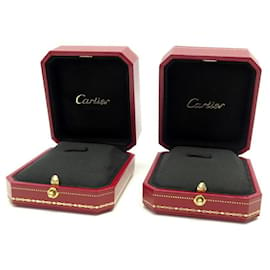 Cartier-NEUF LOT CARTIER DE 2 ECRINS POUR BAGUE EN CUIR ROUGE NEW LEATHER RING CASE-Rouge