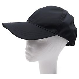 NEW PRADA CAP BLACK RE-NYLON CANVAS SIZE 57-64 XL BLACK CANVAS CAP Black