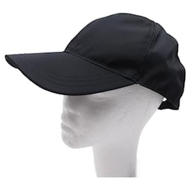 Prada-NEW PRADA CAP BLACK RE-NYLON CANVAS SIZE 57-64 XL BLACK CANVAS CAP-Black