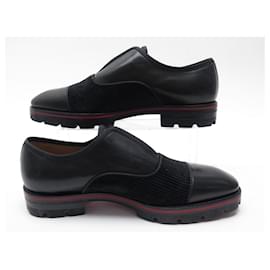 Christian Louboutin-NEW CHRISTIAN LOUBOUTIN ALFREED SHOES 41 VELVET LEATHER MOCCASINS SHOES-Black