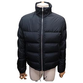 PRADA COAT SGJ DOWN JACKET910 50 M FR BLACK NYLON JACKET COAT Black