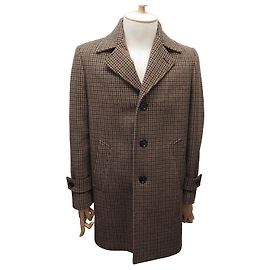 Céline NEW LONG CELINE HOUNDTOOT COAT 2M159892E M 4650 WOOL COAT Brown