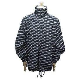 VESTE PARKA BALENCIAGA LONGUE LOGO 571438 M 48 OVERSIZE MONOGRAM RAINCOAT Noir