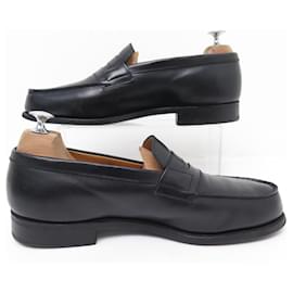 JM Weston-JM WESTON LOAFERS 180 08D 42 BLACK LEATHER SHOES-Black