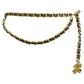 Chanel-COLLANA A CATENA CON CINTURA CHANEL VINTAGE 75 MEDAGLIONE TRIFOGLIO CM 1993 cintura-D'oro