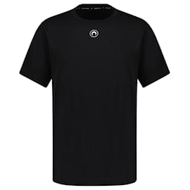 Marine Serre-T-Shirt mit Mond-Logo – Marine Serre – Baumwolle – Schwarz-Schwarz