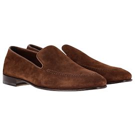 Manolo Blahnik Truro Mocassins com acabamento em couro em camurça marrom Marrom