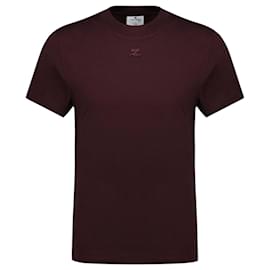 Courreges-AC Straight T-Shirt – Courreges – Baumwolle – Bordeaux-Rot,Bordeaux