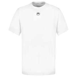 Marine Serre-T-Shirt mit Mond-Logo – Marine Serre – Baumwolle – Weiß-Weiß